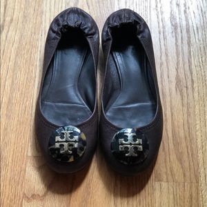 Tory Burch Dark Brown Tortoise Shell Flats Size 8